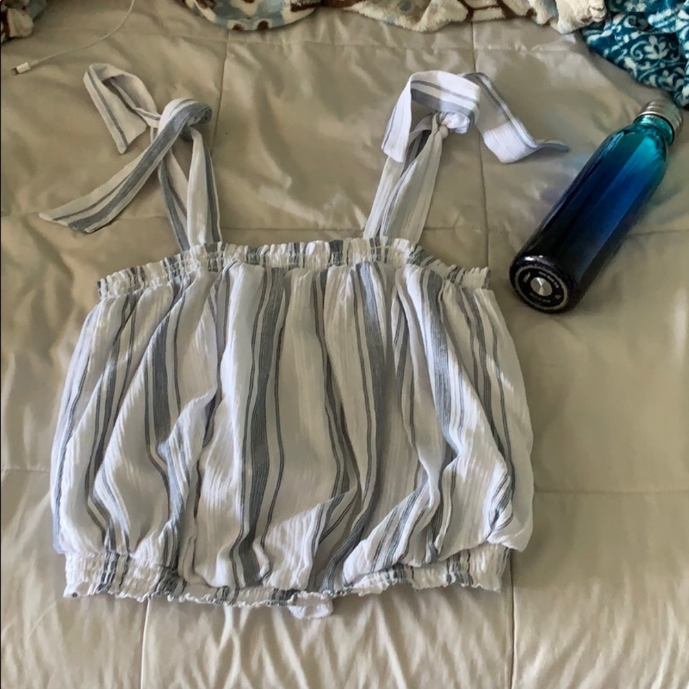 Tied Shoulder crop top